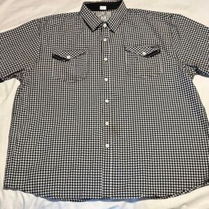 Most Official Seven MO7 ~ Men’s 3XL Short Sleeve Button Pockets Black/White